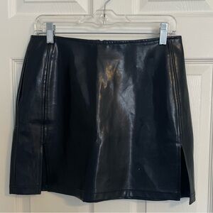 Black Leather Mini Skirt